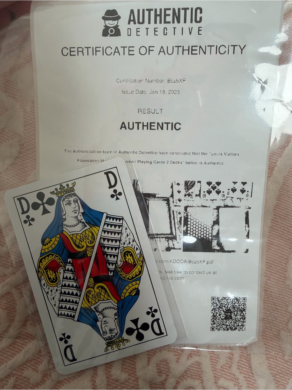 ! authenticated louis vuitton playing card